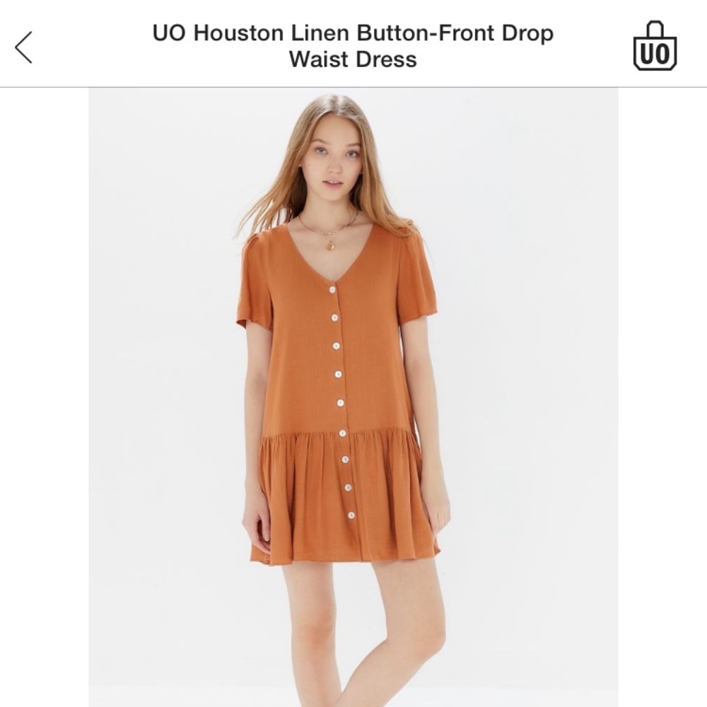 UO Orange Drop-Waist Dress